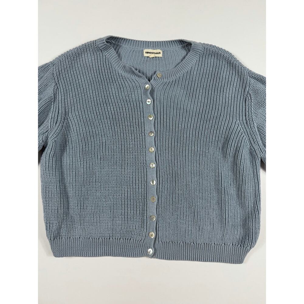 Sonderhaus Coastal Cardigan Light Blue Organic Cotton Large - Picture 5 of 13